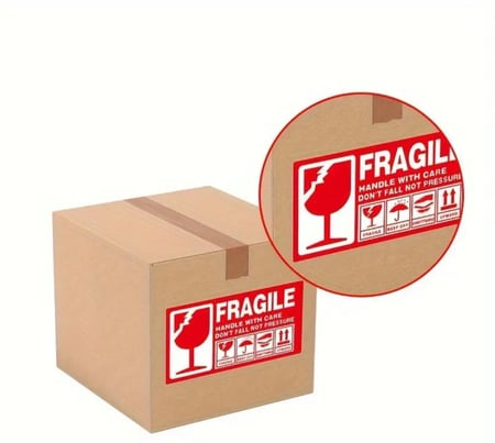 ملصقات شحن بعناية