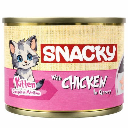 سناكي طعام رطب للقطط الصغيرة بقطع الدجاج بالمرق 100 غرام
