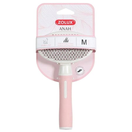 زولكس مشط للقطط باللون الوردي مع زر تحرير الشعر الخشن4