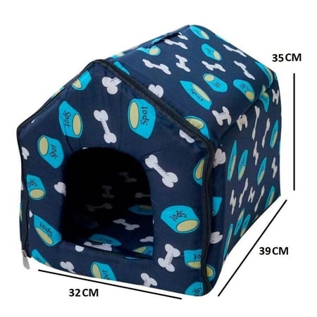 بيت للقطط والكلاب الصغيرة أزرق و كحلي بأحجام متعددة