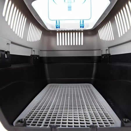 حامل قطط وكلاب مع سقف شفاف متعدد الألوان