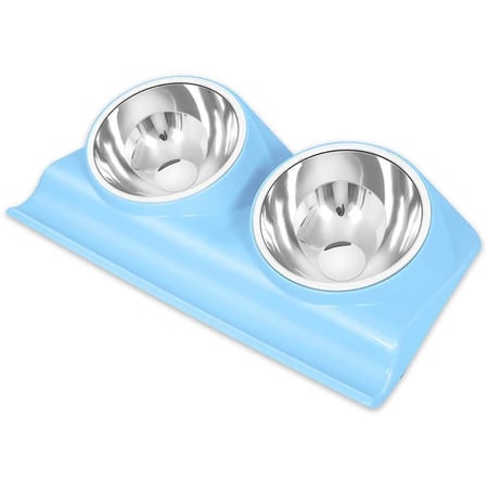 صحن أكل وشرب مرتفع للحيوانات الأليفة ستيل بألوان متنوعة