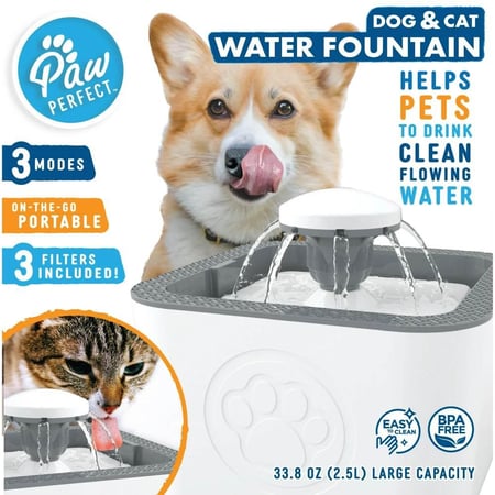 نافورة مياه للحيوانات الأليفة  سعة 2.5 لتر أبيض