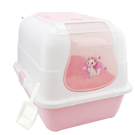 صحن رمل للقطط مغلق برسمة لولو كاتي