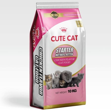 كيوت كات طعام جاف بالدجاج للقطط المرضعة والصغيرة