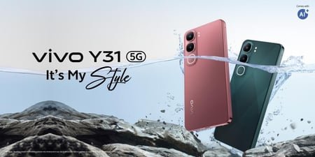 VIVO Y31 5G فيفو واي 31 فايف جي ذاكره 256 جيجا ورام يصل الى 24 جيجا مع التعزيز  مقاوم للصدمات والماء