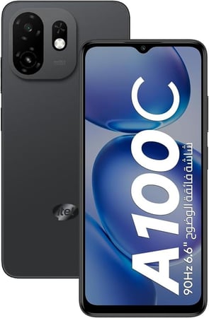 هاتف ايتل A100C الذكي متوافق مع شريحتين ودعم 4G/أندرويد 15، بطارية 5000 مللي أمبير، بصمة، كاميرا 8 ميجابكسل، منفذ Type-C وشاحن مرفق، هاتف ذكي ببطارية منخفضة للاستخدام طوال اليوم (مثالي لوسائل التواصل الاجتماعي، الألعاب، الفيديو)