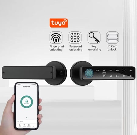 قفل سمارت للأبواب الخشب جوده ومتانه وبطاريه تدوم 360 يوم