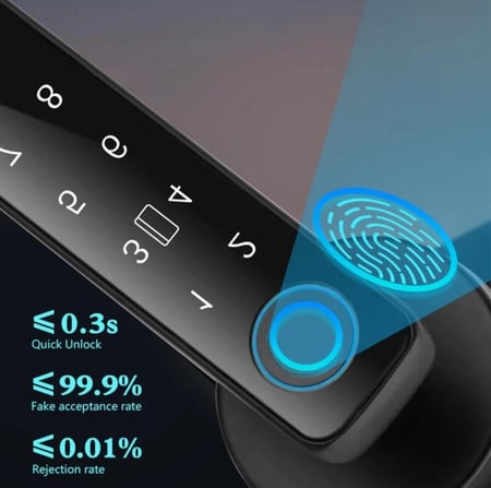 قفل سمارت للأبواب الخشب جوده ومتانه وبطاريه تدوم 360 يوم