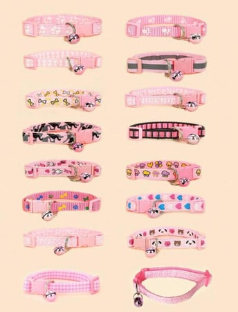 طوق قطط لون بينك (وردي)  111 cat