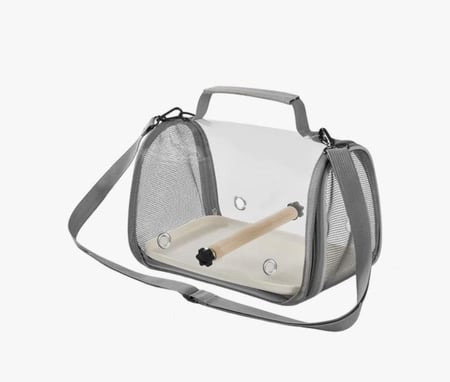 حقيبة حاملة للببغاء قفص شفاف قابل للتهوية / كاكي