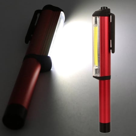 مصباح كشاف على شكل قلم جيب من الألومنيوم مع قاعدة مغناطيس