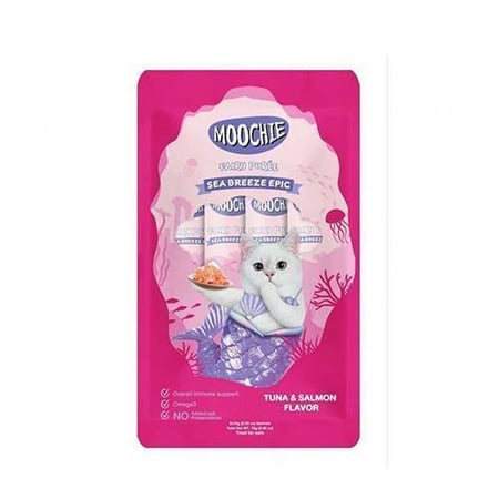 MOOCHIE مكافأة للقطط بنكهة التونا والسالمون 5 أظرف