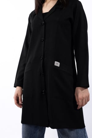 بالطو نسائي اسود طبي-ألوان النسيج للزي الطبي