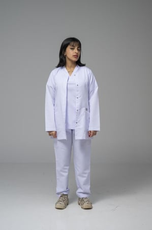 جكت طبي لون ابيض نسائي - ملابس طبية الوان النسيج