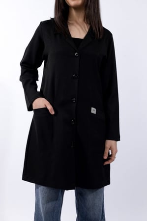 بالطو نسائي اسود طبي-ألوان النسيج للزي الطبي