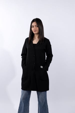 بالطو نسائي اسود طبي-ألوان النسيج للزي الطبي