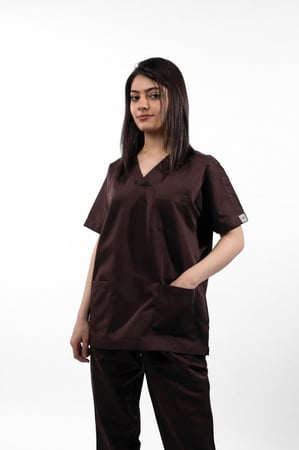 سكراب طبي بني-ألوان النسيج للزي الطبي