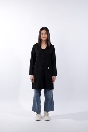 بالطو نسائي اسود طبي-ألوان النسيج للزي الطبي