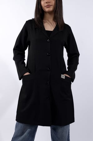 بالطو نسائي اسود طبي-ألوان النسيج للزي الطبي