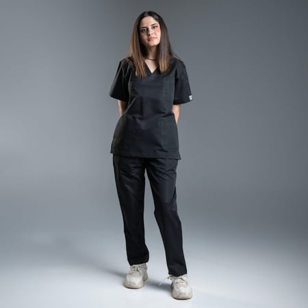 سكراب اسود نسائي طبي-ألوان النسيج للزي الطبي