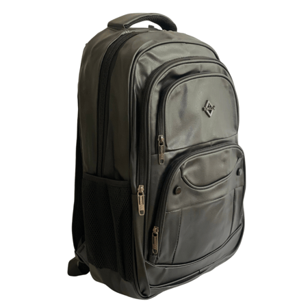 حقيبة ظهر جلد أسود