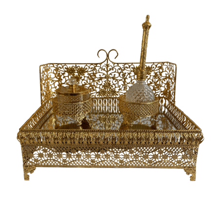 طقم ذهبي مرش ومنصة عود