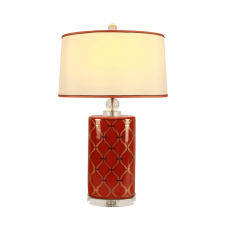 أبجورة طاولة اورينا بغطاء قماشي كريمي وحواف ذهبية Orina table lamp cre