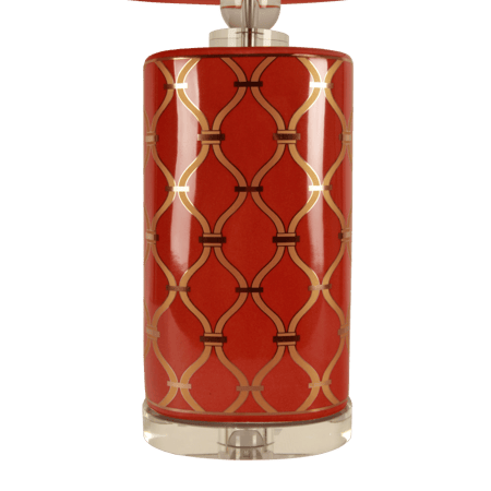 قاعدة أبجورة اورينا الخزفية المنقوشة بالأحمر والذهبي Orina lamp cerami