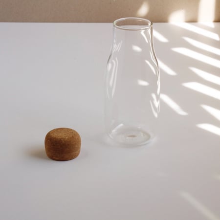 قنينة تخزين زجاج بغطاء فلين