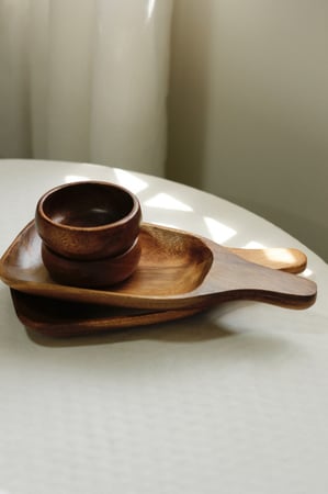 طقم مائده صحن ووعاء خشبي
