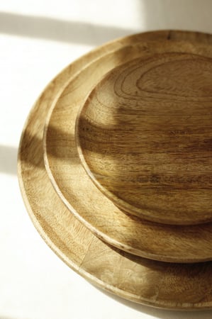 مجموعة صحون خشب، عدد 3