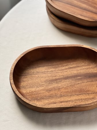 صحن تقديم خشب بيضاوي