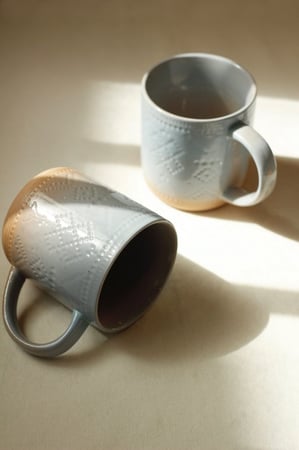 كوب محفور وناعم - أزرق سماوي