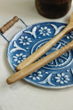 مجموعة ملاعق تقديم سلطة خشب