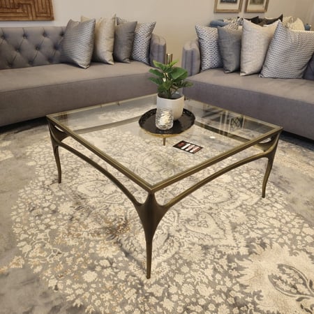 طاولة ديماف قهوة عصرية من بسطح زجاجي