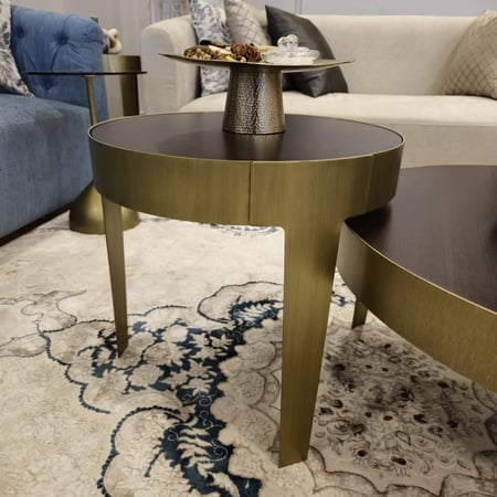 طاولة قهوة مع سطح خشبي (كبير) /(BIG) COFEE TABLE WITH WOODEN TOP