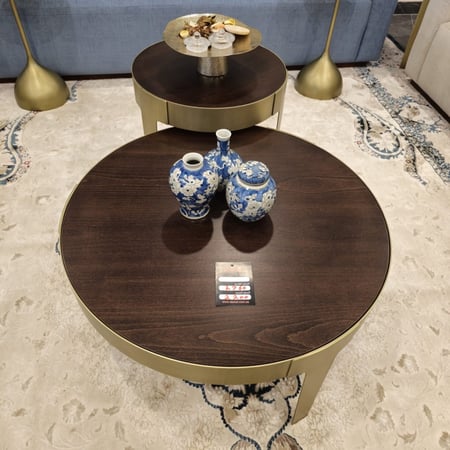 طاولة قهوة مع سطح خشبي (كبير) /(BIG) COFEE TABLE WITH WOODEN TOP