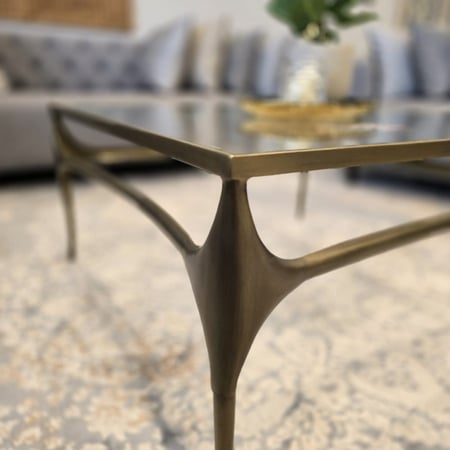 طاولة ديماف قهوة عصرية من بسطح زجاجي