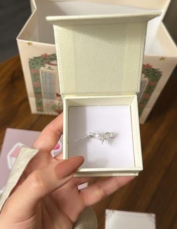 تنسيق KARTZ كيس ورد صناعي جوري أحمر مع خاتم فضه عيار 925