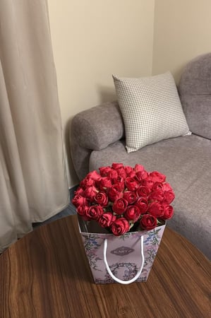 فازة ورد صناعي بيبي روز أحمر