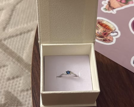 كيس KARTZ ورد صناعي أحمر مع خاتم فضه عيار 925