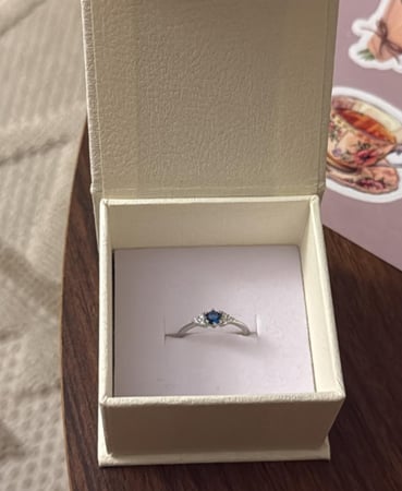 بوكس KARTZ ورد صناعي أحمر مع خاتم نسائي فضه عيار 925