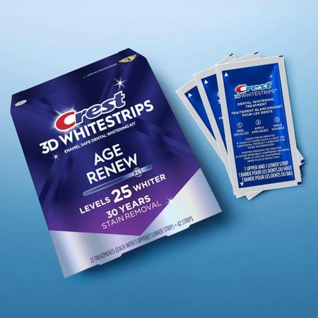 لصقات كرست إيج رينيو (مستوى التبييض 25) Crest white strips Age Renew 25 Levels