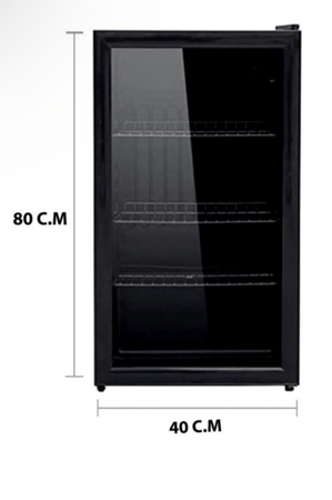 ثلاجة باب زجاجي 2.7 قدم - اسود