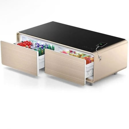 طاولة بثلاجة وشاحن