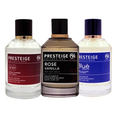 بكج عطور برستيج بلو + رقم 20+ روز فانيلا 100مل