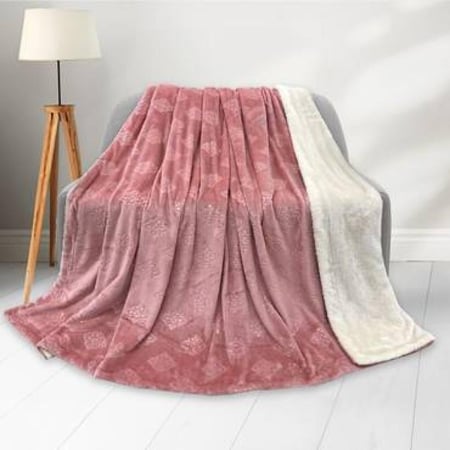 بطانية مخمل فرو وردي 170-220 - مفرشي