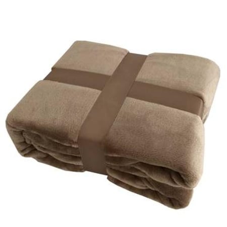 بطانية مخمل سادة مفرد 170-220 سم بني - مفرشي