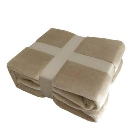 بطانية مخمل سادة مفرد 170-220 سم بيج- مفرشي